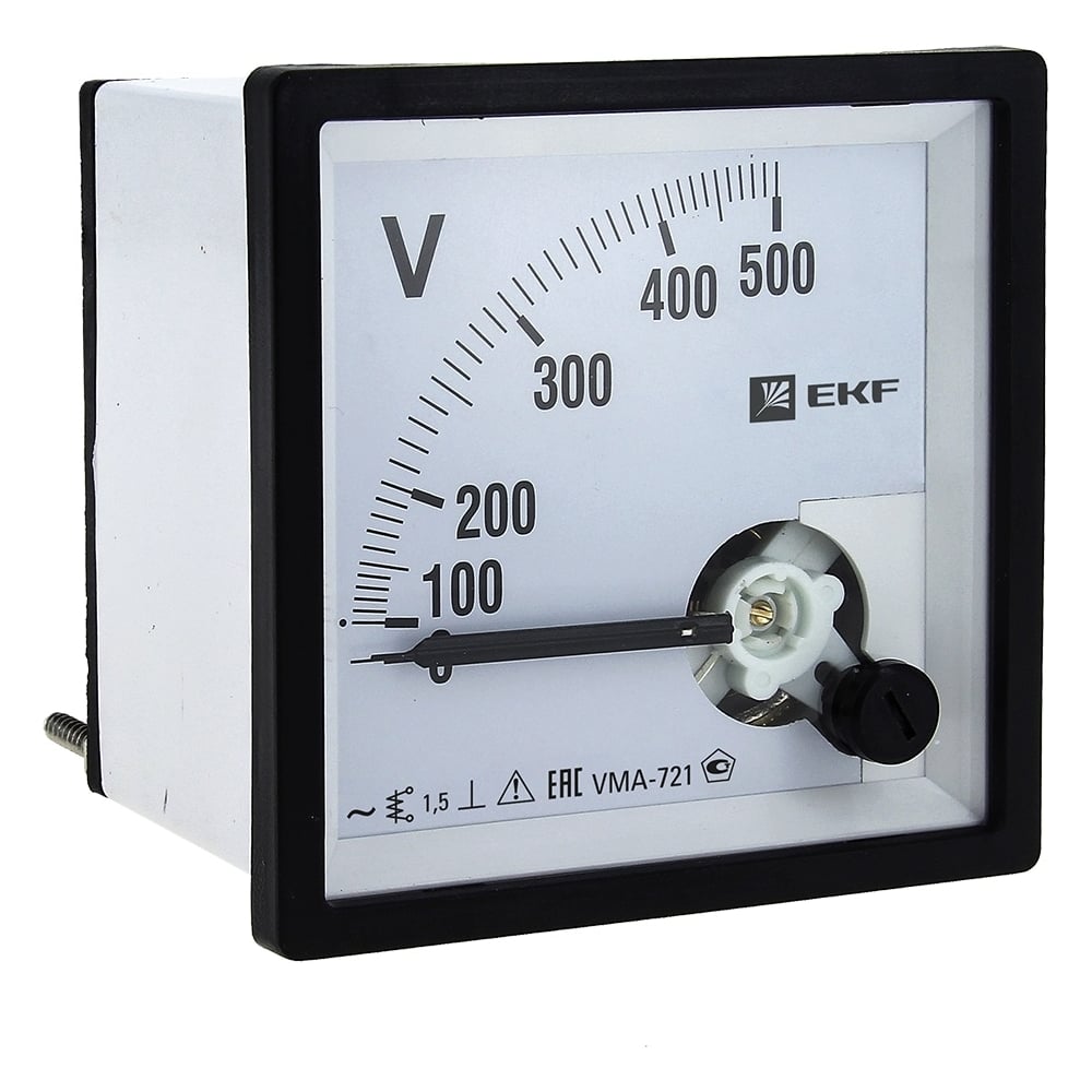 Аналоговый вольтметр EKF VMA-721, на панель 72х72, квадратный, 500 В ...