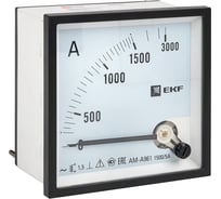 Аналоговый амперметр EKF AMA-961, на панель 96х96, квадратный, 1500 А, трансформатор. подключение ama-961-1500