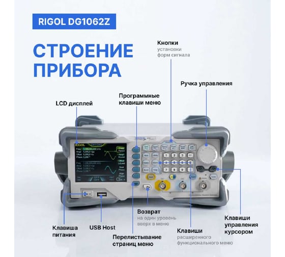 Генератор сигналов произвольной формы Rigol DG1062Z