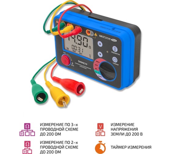 Омметр МЕГЕОН (измеритель сопротивления заземления) 13030 к0000397216