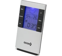 Комнатная настольная метеостанция с подсветкой OXION серая, арт. OTM379