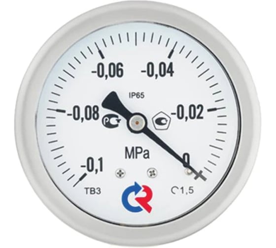 Виброустойчивый вакуумметр РОСМА ТВ-320Т.00 (-0.1-0МПа) ДК63 G1/4, класс точности 1.5 D070-03912 1