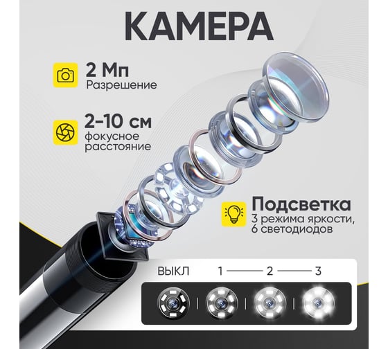 Видеоэндоскоп iCarTool USB, 2Мп, 1920x1080, 3м, 5.5 мм зонд IC-V553