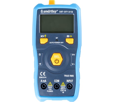 Мультиметр Smartbuy DT131B, автоматический, многофункциональный, в комплекте щупы, эл. питания, Tools SBT-DT131B