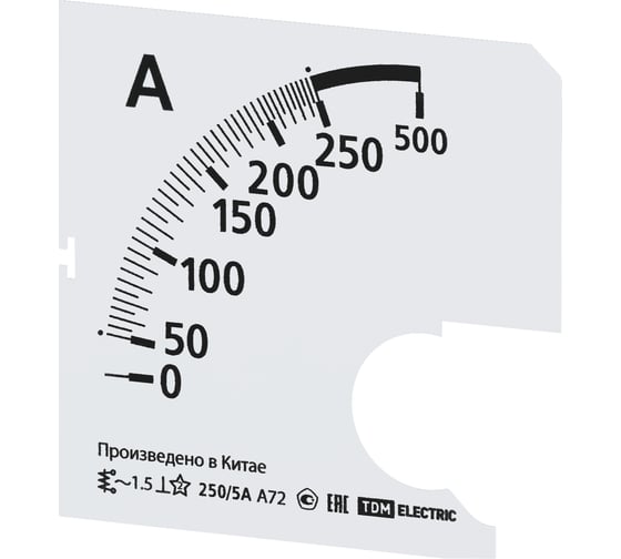 Шкала TDM ELECTRIC Ш72 250/5А-1.5, для А72 Х/5А SQ1102-2058