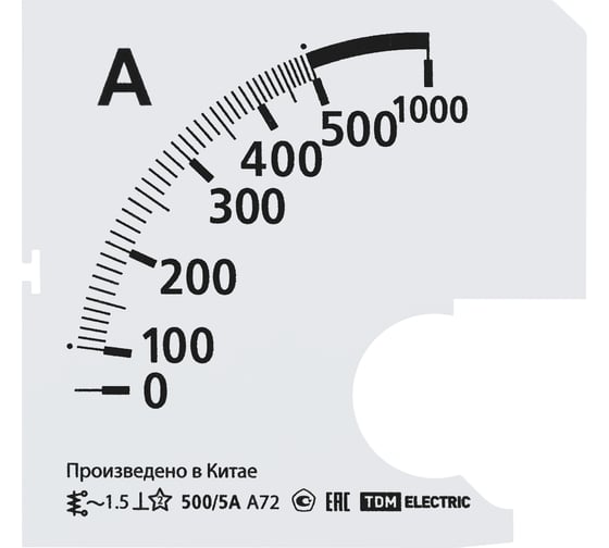Шкала TDM ELECTRIC Ш72 500/5А-1,5, для А72 Х/5А SQ1102-2061