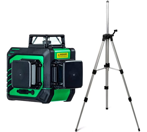 Комплект INSTRUMAX: лазерный уровень GREENLINER 3-360 SET + штатив телескопический с резьбой 1/4 (5/8) дюйма TR-120 IM0149_K 1