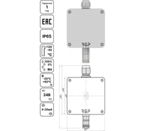 Промышленный датчик температуры и влажности Завод RGP (4-20мА, -30…+40) THS-03-420