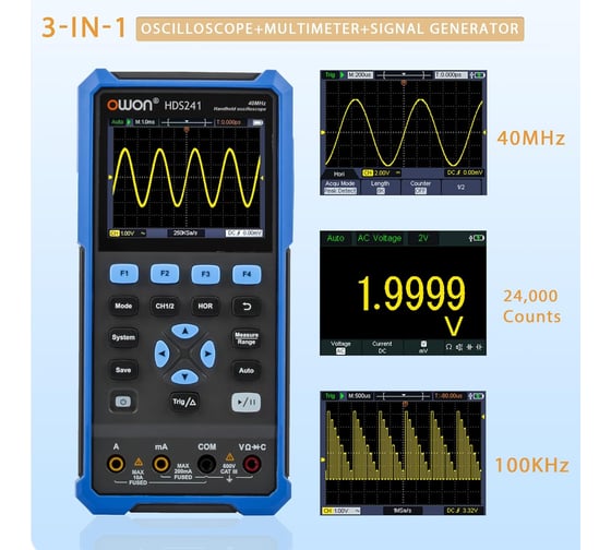Портативный осциллограф OWON HDS241 OW134