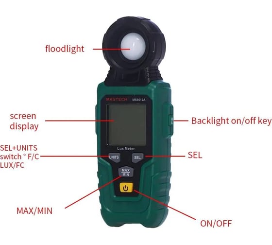 Цифровой люксметр Mastech MS6612A M122