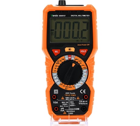 Мультиметр VERDO MH6107 портативный 0,5 проц., 6000 отсчетов с поверкой MH610700-СП