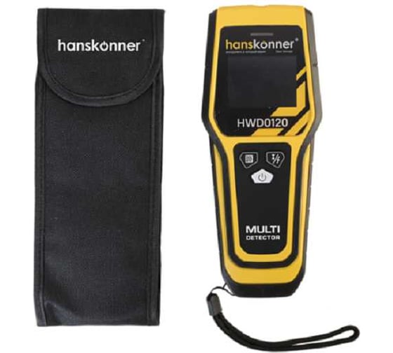Детектор проводки Hanskonner до 120мм, проводка-дерево-черные и цветные металлы, 9В, HWD0120