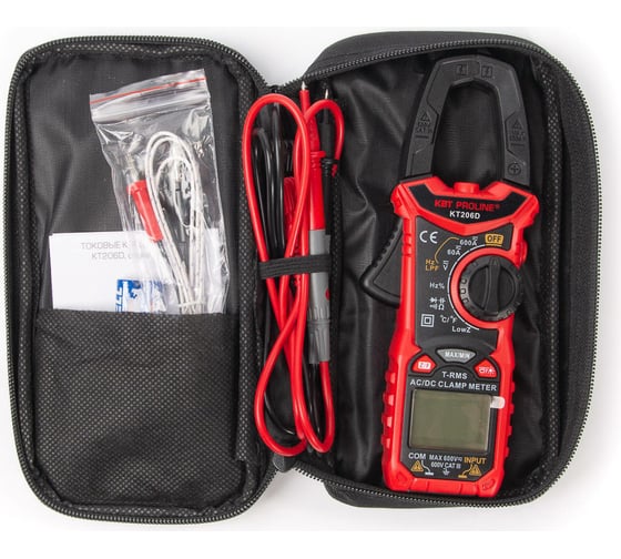 Токовые цифровые клещи КВТ KT 206D PROLINE 80753