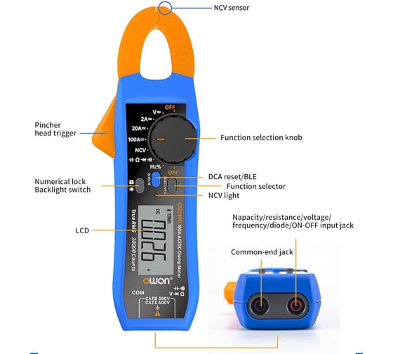 Токовые клещи OWON CM2100 OW128 OW138