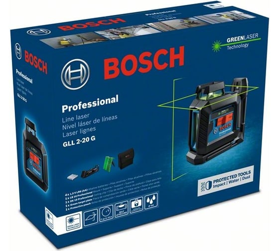 Лазерный нивелир BOSCH GLL 2-20 G, LB 10 0601065000