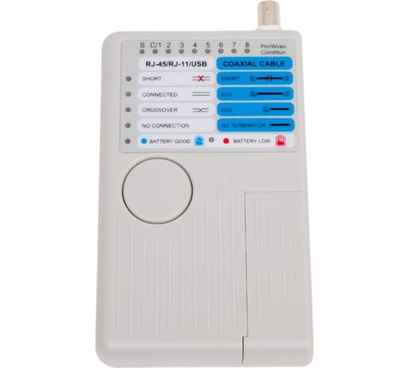 Тестер для витой пары 4в1 IEK ITK RJ45/RJ11/BNC/USB WH3468