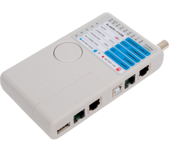 Тестер для витой пары 4в1 IEK ITK RJ45/RJ11/BNC/USB WH3468