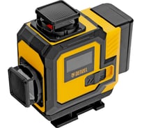 Лазерный уровень мультипризменный Denzel DLV-360-4C, 30 м, зеленый луч, Li-Ion 2,4 Aч, кейс 35081
