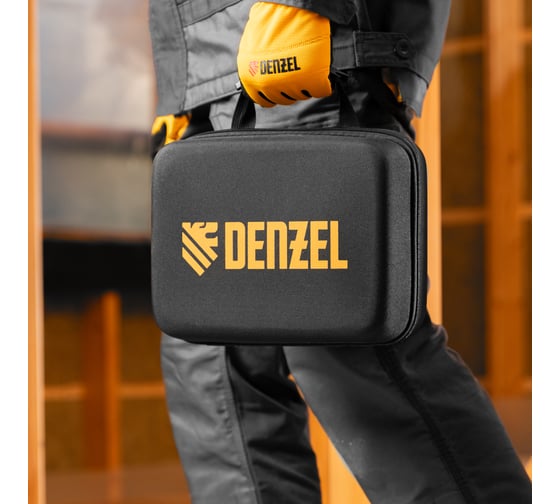 Лазерный уровень мультипризменный Denzel DLV-360-4C, 30 м, зеленый луч, Li-Ion 2,4 Aч, кейс 35081