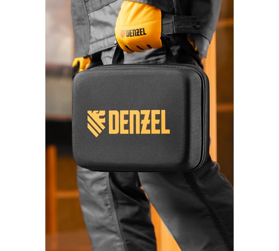 Лазерный уровень мультипризменный Denzel DLV 360-4T, 30 м, зеленый луч, Li-Ion 2.4 Aч, штатив 350815