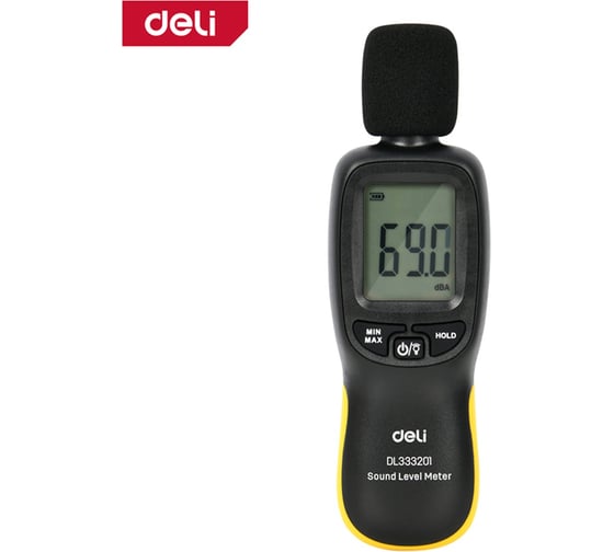 Измеритель уровня шума цифровой Deli (шумомер) 30-130 дБ DL333201 208228
