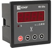 Вольтметр цифровой на панель EKF 72x72 (квадратный вырез) однофазный в коротком корпусе PROxima VD-721s