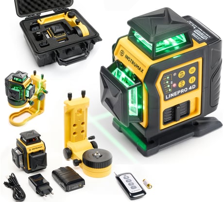 Профессиональный лазерный уровень INSTRUMAX LINEPRO 4D Professional SET IM0176