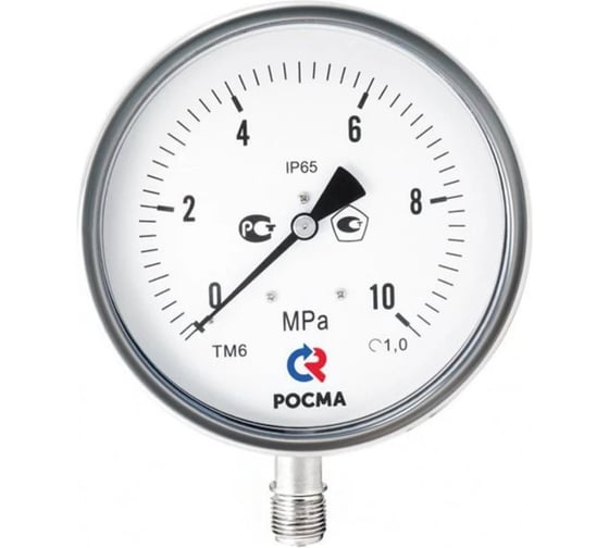 Манометр радиальный РОСМА ТМ-621Р (0-1МПа) М20x1.5 1.0, ДК150мм, виброустойчивый, коррозионностойкий, сухой D240-00809 1