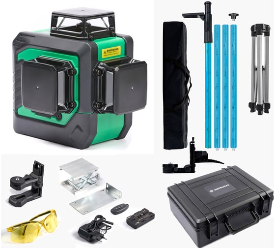 Комплект INSTRUMAX лазерный уровень, GL 3-360 Master SET+Штатив-штанга, элевационный LP-300 в комплекте с треногой, 3м IM0174_K1 1
