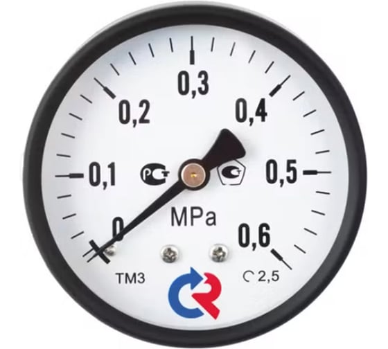 Манометр осевой РОСМА ТМ-510Т.00 (0-0.6МПа) G1/2 1.5, ДК100мм D070-06207 1