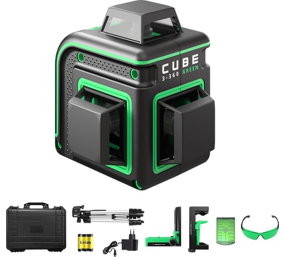 Лазерный уровень ADA CUBE 3-360 GREEN Ultimate Edition с калибровкой (Online product) А00569К 1