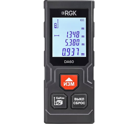 Лазерный дальномер с рулеткой RGK DA60 723191 1