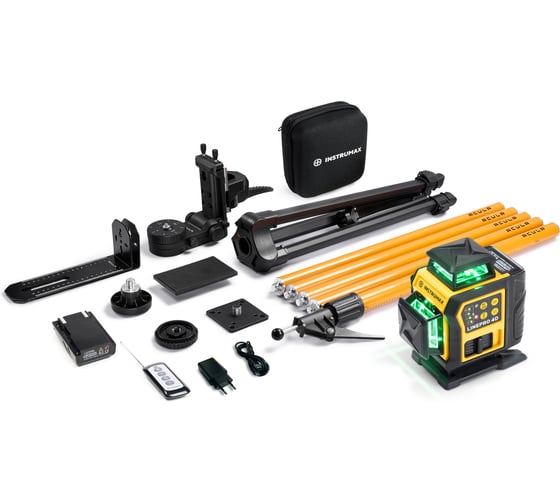 Комплект INSTRUMAX профессионального лазерного уровня LinePRO 4D BAZA + многофункциональная штатив-штанга ACULA 3800 MAXIMUM IM0209 1