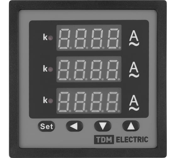 Цифровой амперметр TDM ЦП-А72х3 0-50кА-0.5-Р (трехфазный) SQ1102-0522