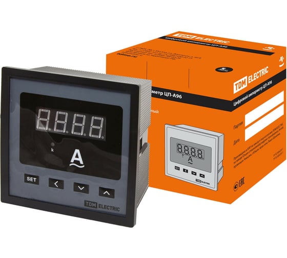 Цифровой амперметр TDM ЦП-А96 0-9999А-0.5-Р SQ1102-0523