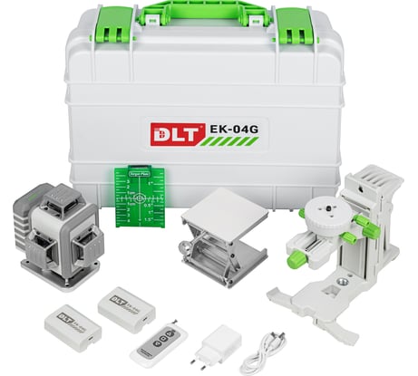 Нивелир лазерный DLT 4D EK-04G, 4 замк.плоск. (16 линий), дальность 40м, 4502