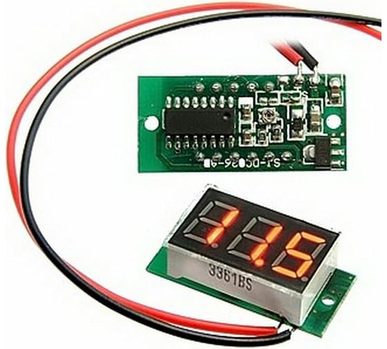 Цифровой вольтметр RUICHI 3-Digit module Red LED (4.5-30V) 97669