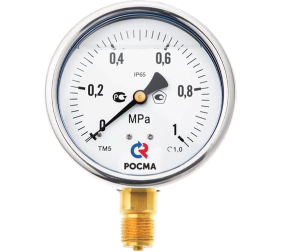 Манометр Росма ТМ-520Р.00 радиальный (0-0.4МПа) М20х1.5 1, ДК100мм, виброустойчивый, сухой D070-03804 1