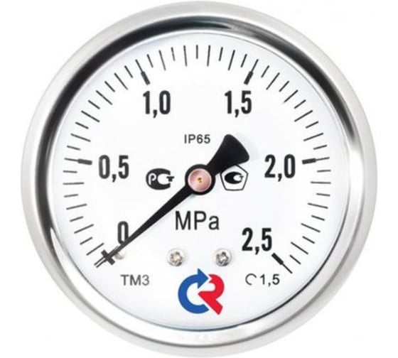 Манометр Росма ТМ-321Т осевой (0-2.5МПа) G1/4 1.5, ДК63мм, виброустойчивый, коррозионностойкий, сухой D240-00619 1