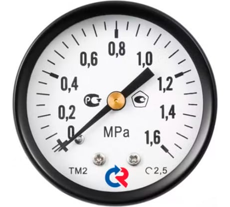 Манометр Росма ТМ-110Т.00 осевой (0-0.1МПа) М10х1 2.5, ДК40мм D070-06090