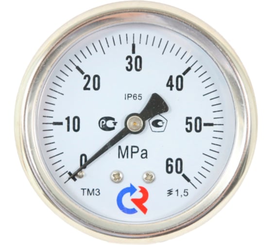 Манометр Росма ТМ-320Т.00 осевой (0-6МПа) G1/4 1.5, ДК63мм, виброустойчивый, сухой D070-03753 1