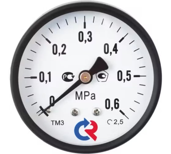 Манометр Росма ТМ-310Т.00 осевой (0-6МПа) М12х1.5 2.5, ДК63мм D070-06163 1