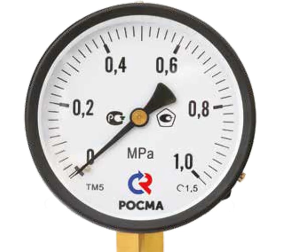 Манометр Росма ТМ-310Р.00 радиальный (0-10МПа) М12х1.5 1.5, ДК63мм D270-08469 1