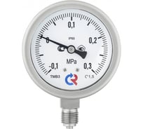 Вакуумметр Росма ТВ-321Р радиальный (-0.1-0МПа) М12х1.5 1.5, ДК63мм, виброустойчивый, коррозионностойкий, сухой D070-03490