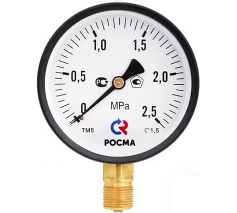 Манометр Росма ТМ-310Р.00 радиальный (0-0.1МПа) G1/4 2.5, ДК63мм D070-06147