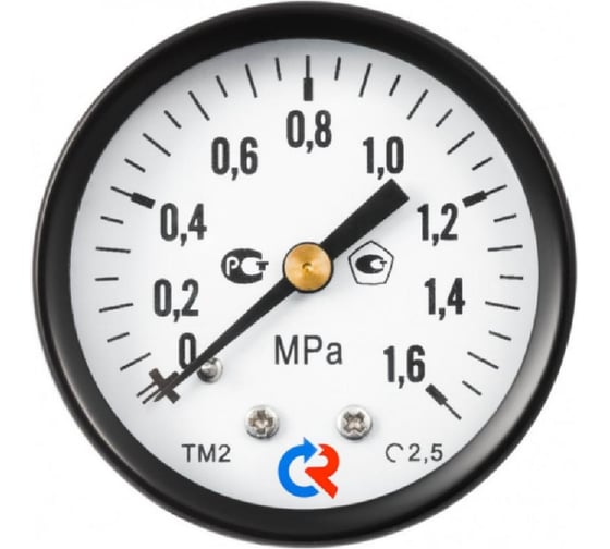 Манометр Росма ТМ-210Т.00 осевой (0-1МПа) М12х1.5 2.5, ДК50мм D070-06119 1