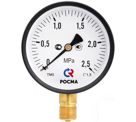 Манометр Росма ТМ-210Р.00 радиальный (0-4МПа) G1/4 2.5, ДК50мм D070-06110 1