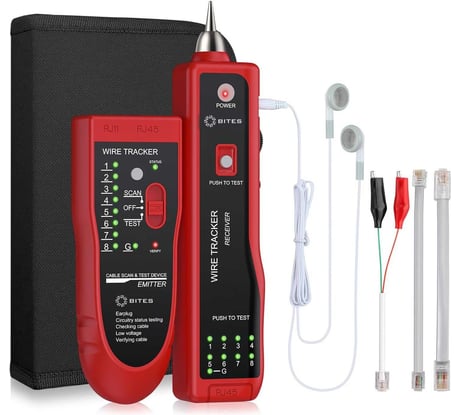 Тестер-трассоискатель для тестирования кабеля 5bites UTP/FTP/STP RJ45, TEL RJ11/12 LY-CT025