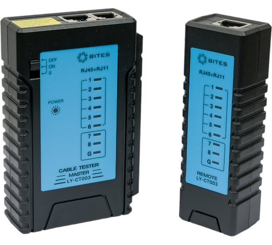 Сетевой тестер кабеля 5Bites UTP/FTP/STP RJ45, TEL RJ11/12  LY-CT003