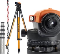 Комплект Оптический нивелир ACULA NIVEX C-28 (кратн.х28; точн.±1.5 мм/км;объектив 40 мм) + Геодезический штатив Geo 12-S (высота 99-173 см, фикс. ножек на винтах, алюминиевый нивелирный, площадка 125 мм, резьба 5/8) + Рейка TLS 5 (5м) LA00165